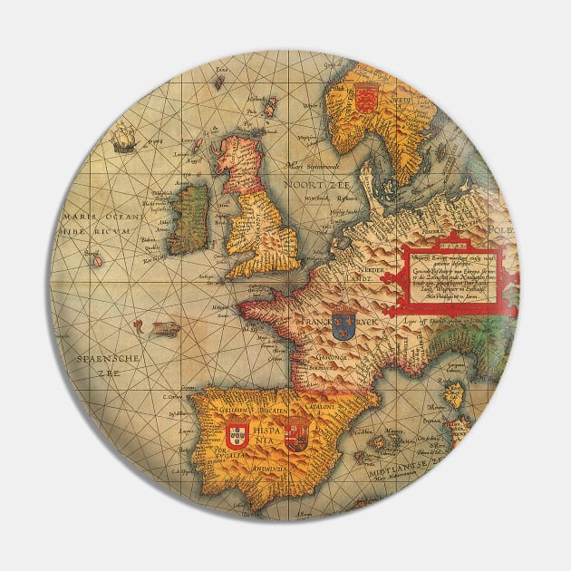 Antique Map, a Sea Chart of Europe by Lucas Janszoon Waghenaer, 1583 Pin by MasterpieceCafe