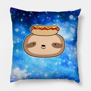 Hotdog Sloth Face Night Sky Pillow