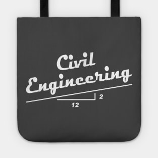 Civil Engineer Slope White Text Tote