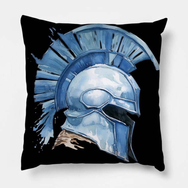 CWRU Case Western Reserve University Spartans Watercolor Pillow by Nightarcade