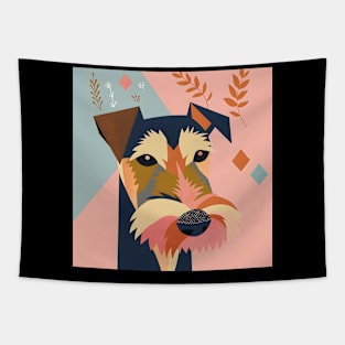 70s Welsh Terrier Vibes: Pastel Pup Parade Tapestry