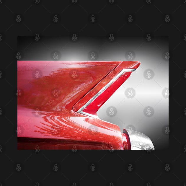 American classic car Deville 1962 tail fin red by Beate Gube