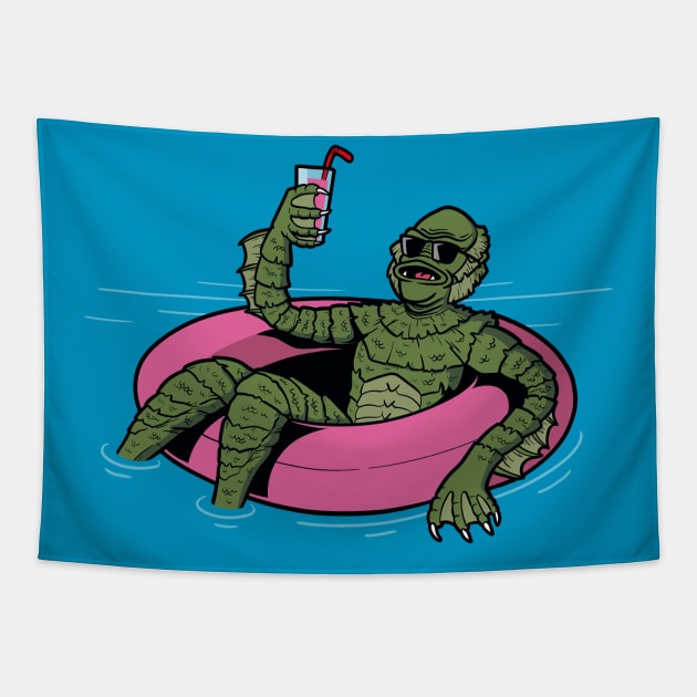 Black Lagoon Vibes Tapestry by jasesa