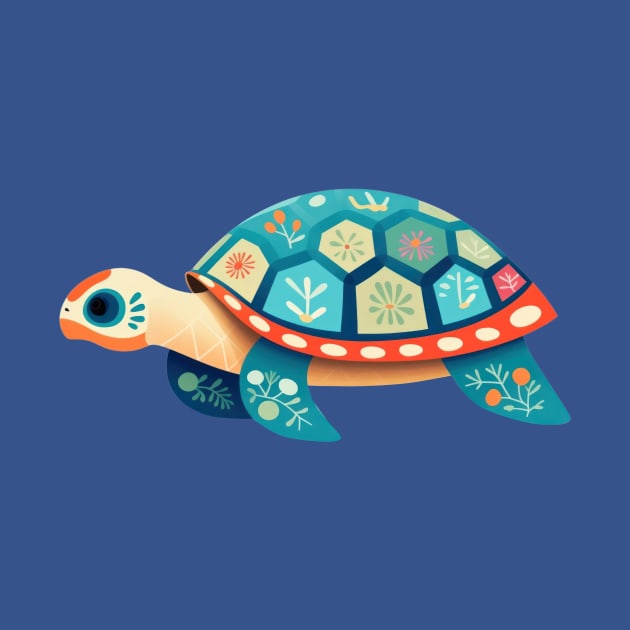 Baby Sea Turtle Boho Colorful Design . by Alienated