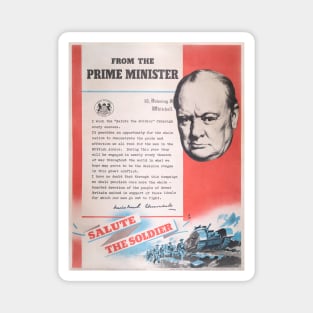 British wartime poster. Restored Print Of Winston Churchill Magnet