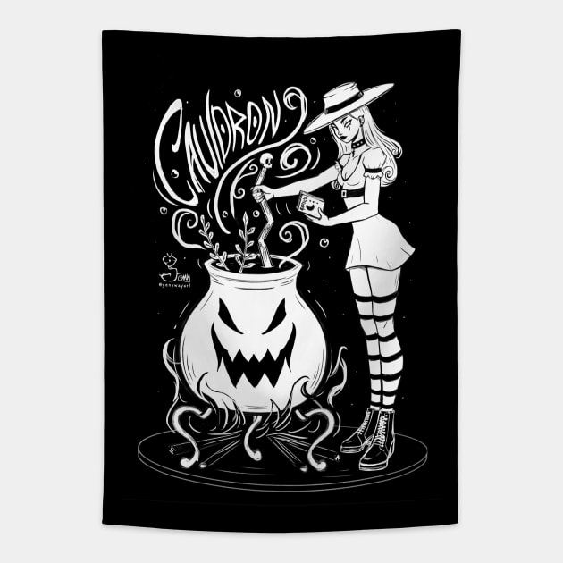 Witchtober Day 2 - cauldron Tapestry by genyway