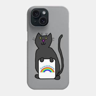 Cute Cat with Somewhere Rainbow Puns Phone Case