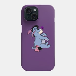 Donkey with Awareness Ribbon Butterfly (Purple) Phone Case
