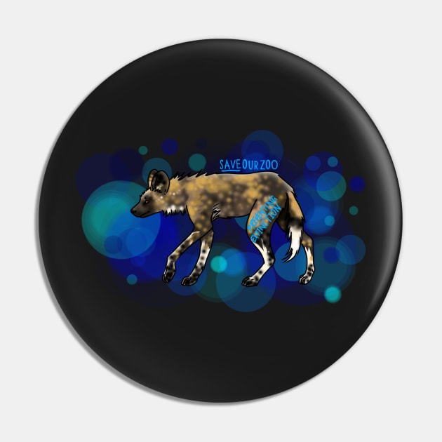 Day 5- African Painted Dog Pin by CelticDragoness