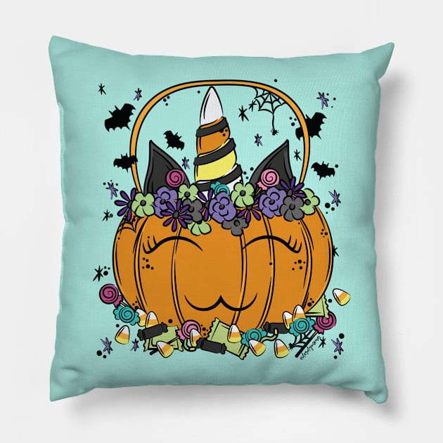 Halloween Unicorn Pillow by Desdymona