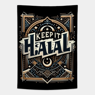 Keep It Halal Islamic Crescent Moon Geometric Design Tapestry