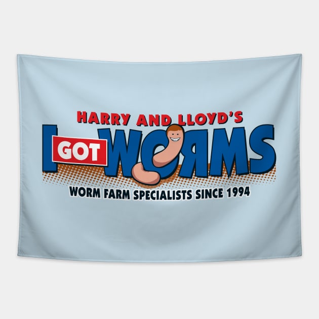 Harry & Lloyd's I Got Worms Tapestry by DGNGraphix