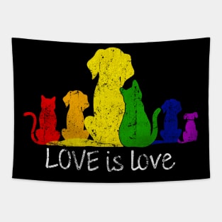 Cute dog rainbow Tapestry