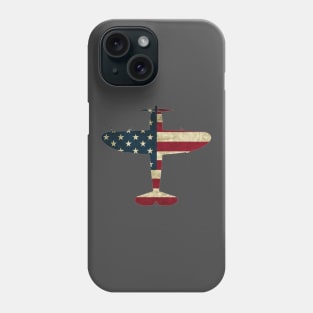 Retro USA Flag P-47 Thunderbolt Aircraft USAF Plane PilotWarbird Pilot Gift Phone Case