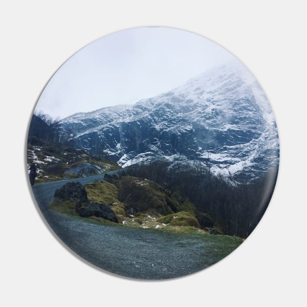 Norwegian Mountains Briksdalsbreen Landscape Pin by offdutyplaces