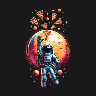 Astronaut in Space with Pizza, Love Eating Pizza T-Shirt