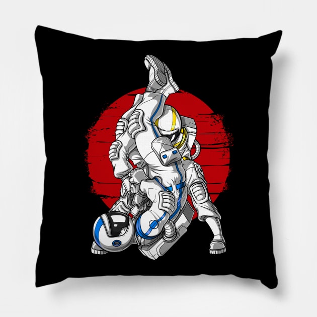 Astronaut Jiu-Jitsu Fighters Pillow by underheaven