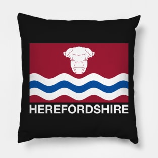 White Bull's Head and Three Wavy Lines Herefordshire Flag Pillow