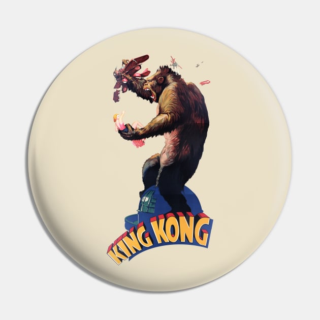 King Kong Retro Pin by Nerd_art