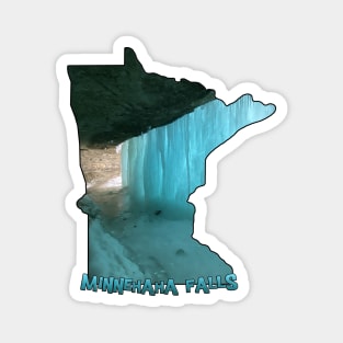 Minnesota State Outline (Minnehaha Falls in Winter) Magnet