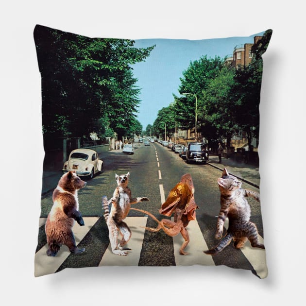 Abbey Road animals Pillow by Olgakunz