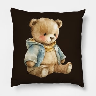 Watercolor Teddy Bear Pillow