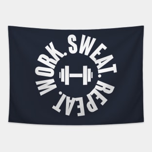 Work Sweat Repeat - Gym workout Tapestry