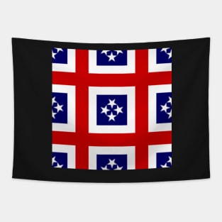 White Stars On Blue in Red White Stripes Pattern Tapestry