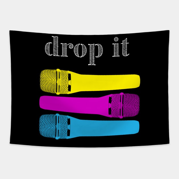 Drop it Mic Tapestry by Vin Zzep