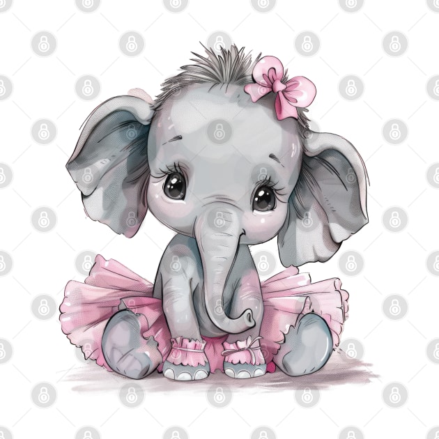 Tutu Cute Baby Elephant by TooplesArt