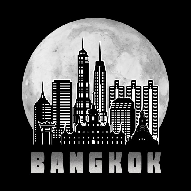 Bangkok Thailand Skyline Full Moon by travel2xplanet