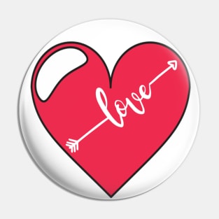 Heart and the Love Arrow Pin