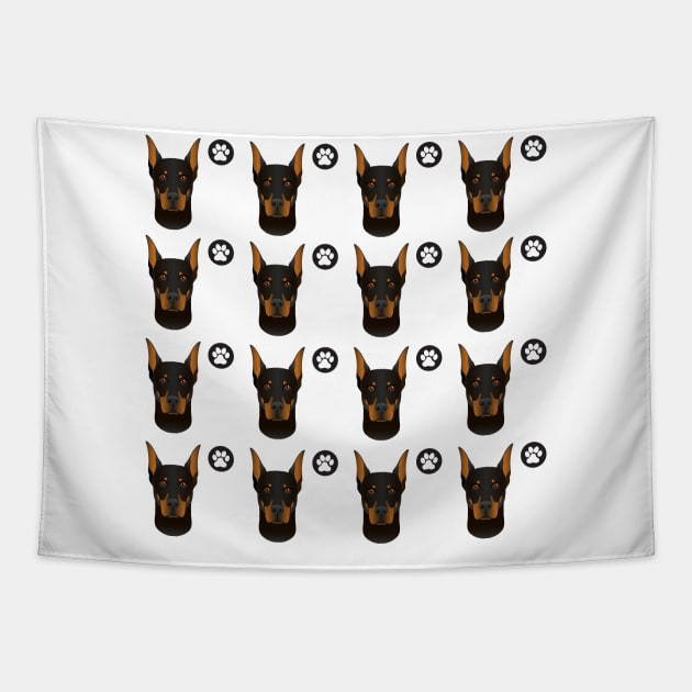 Doberman pinscher dog pattern Tapestry by Maful