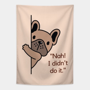 Cute Cartoon Brown Dog is Hiding Tapestry