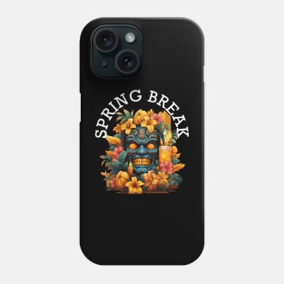 Tiki Tropical Vacation - Spring Break (White Lettering) Phone Case