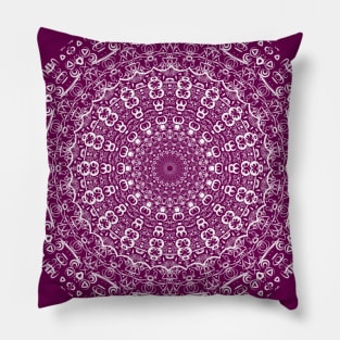 Magenta/White Spiral Pattern Pillow