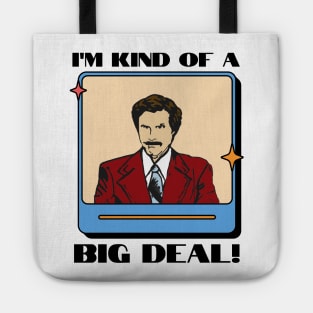 I'm kind of a big deal. Retro vintage look news anchor in a burgundy suit Tote