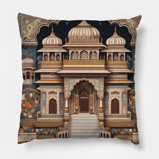 Vibrant Vistas: Celebrating Indian Elegance through Sari Textiles, Rajput Paintings, and More Pillow