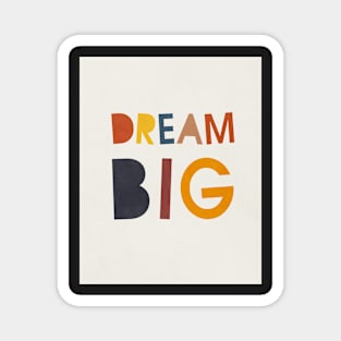 Dream big, Abstract, Mid century modern kids wall art, Nursery room Magnet