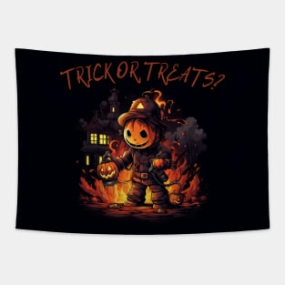 Halloween firefighter, trick or treat? Tapestry