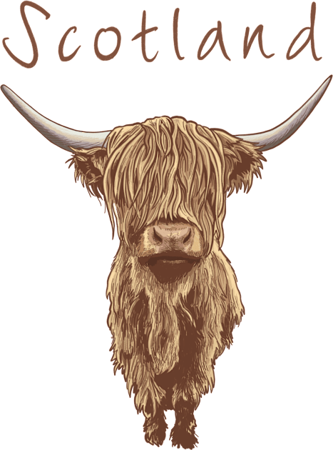 Hairy Coo Kids T-Shirt by Sketchy