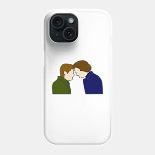 sam and dean, dean death barn scene forehead touch, supernatural finale Phone Case