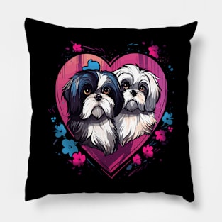 Shih Tzu Couple Valentine Pillow
