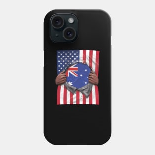 Australia Flag American Flag Ripped - Gift for Australian From Australia Phone Case