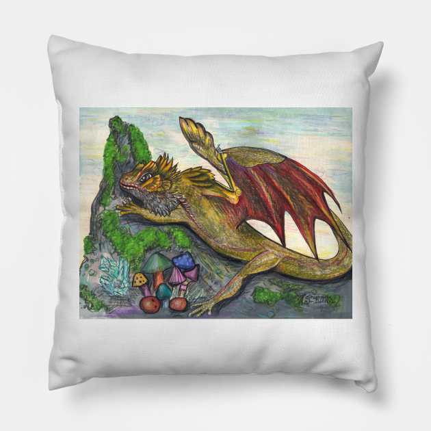 Gold Dragon Pillow by pegacorna