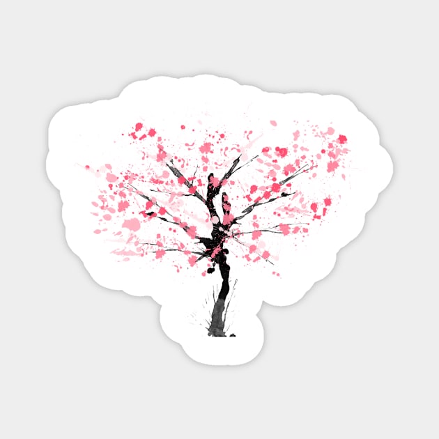 Falling Sakura Tree Japanese Cherry Blossom Magnet by 4U2NV-LDN