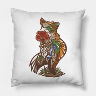 abstract fox shape Pillow