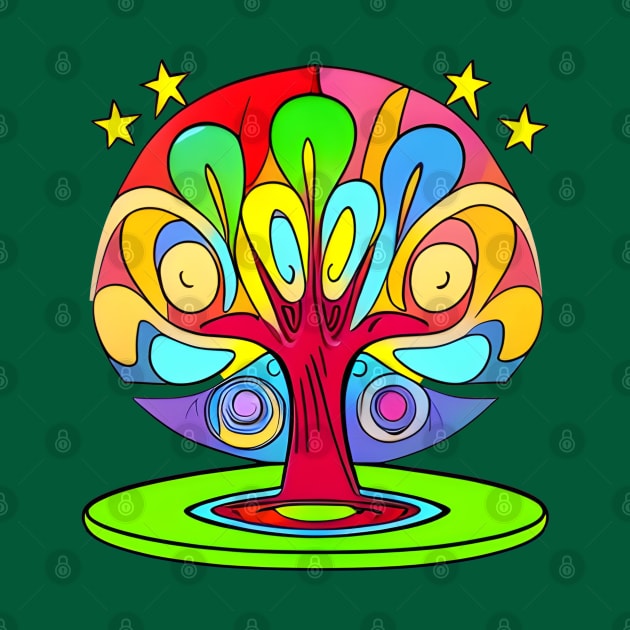 Vibrant 70s Style World Tree of Life (MD23ERD006b) by Maikell Designs