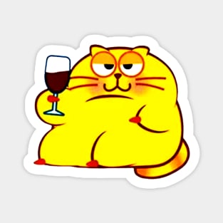 Funny Drunk Cat Magnet