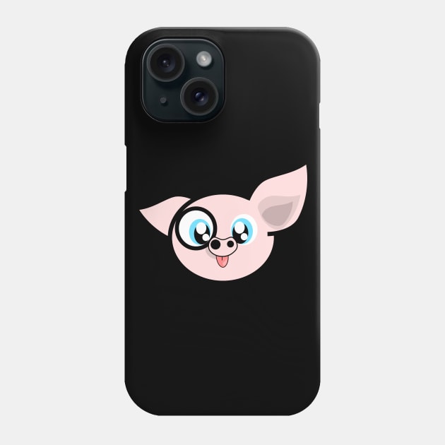 Funny and Goofy Cartoon Pig Animal Phone Case by Normo Apparel